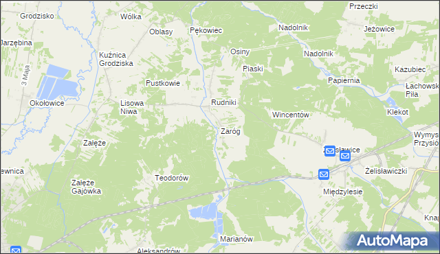 mapa Zaróg, Zaróg na mapie Targeo
