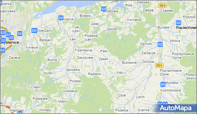 mapa Zasań, Zasań na mapie Targeo