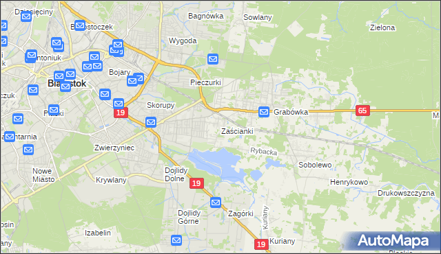 mapa Zaścianki gmina Supraśl, Zaścianki gmina Supraśl na mapie Targeo