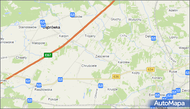 mapa Zaścienie, Zaścienie na mapie Targeo