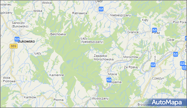 mapa Zawadka Morochowska, Zawadka Morochowska na mapie Targeo