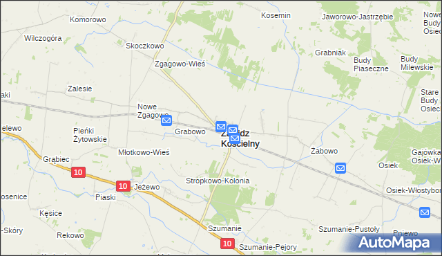 mapa Zawidz Kościelny, Zawidz Kościelny na mapie Targeo