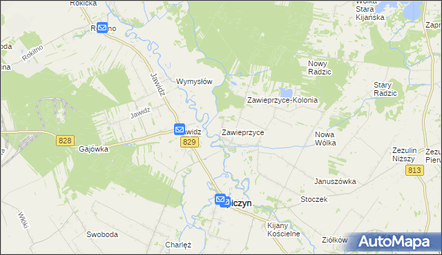 mapa Zawieprzyce, Zawieprzyce na mapie Targeo