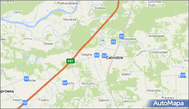 mapa Zazdrość gmina Zabrodzie, Zazdrość gmina Zabrodzie na mapie Targeo