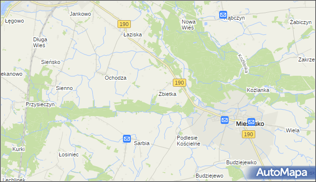 mapa Zbietka, Zbietka na mapie Targeo