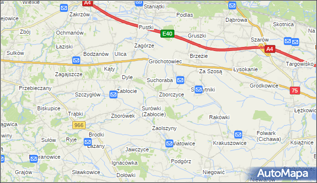 mapa Zborczyce, Zborczyce na mapie Targeo