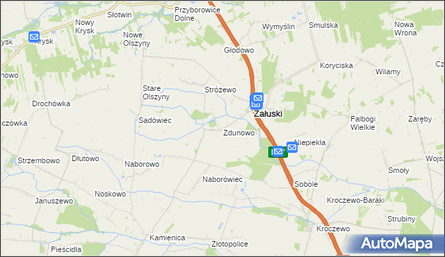 mapa Zdunowo gmina Załuski, Zdunowo gmina Załuski na mapie Targeo
