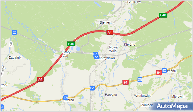 mapa Zebrzydowa, Zebrzydowa na mapie Targeo