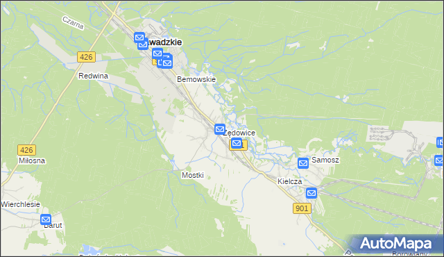 mapa Żędowice, Żędowice na mapie Targeo