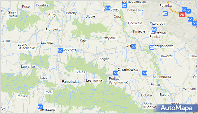 mapa Żeglce, Żeglce na mapie Targeo