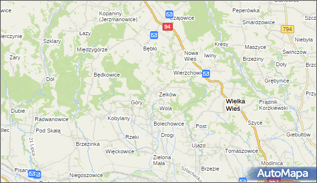mapa Zelków, Zelków na mapie Targeo