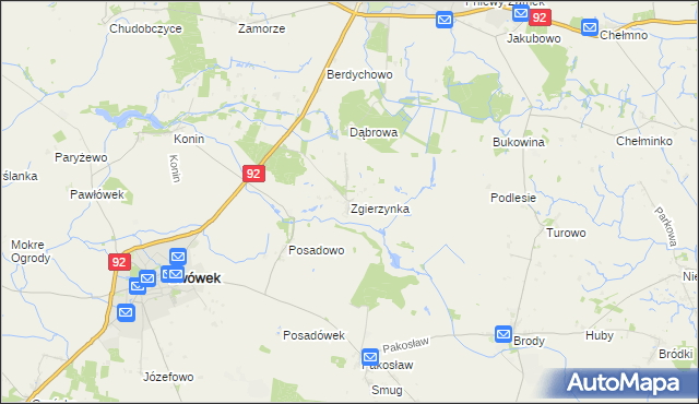 mapa Zgierzynka, Zgierzynka na mapie Targeo