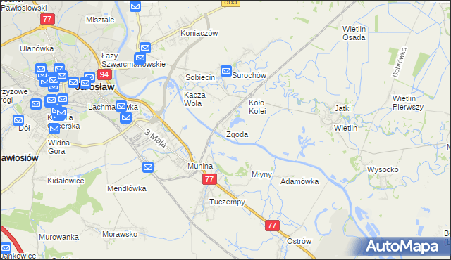mapa Zgoda gmina Jarosław, Zgoda gmina Jarosław na mapie Targeo