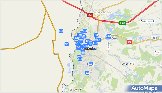 mapa Zgorzelec, Zgorzelec na mapie Targeo