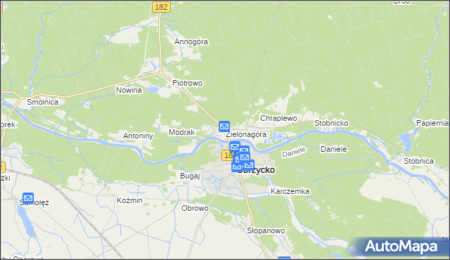 mapa Zielonagóra, Zielonagóra na mapie Targeo
