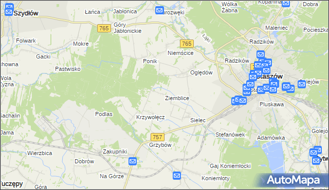 mapa Ziemblice, Ziemblice na mapie Targeo