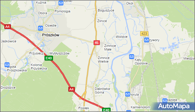 mapa Zimnice Wielkie, Zimnice Wielkie na mapie Targeo