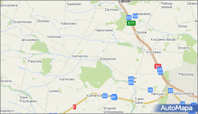 mapa Złotopolice, Złotopolice na mapie Targeo