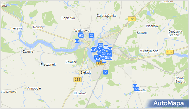 mapa Złotów, Złotów na mapie Targeo