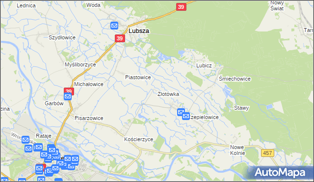 mapa Złotówka, Złotówka na mapie Targeo
