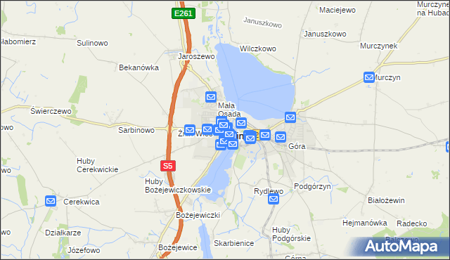 mapa Żnin, Żnin na mapie Targeo