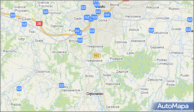 mapa Żółków gmina Jasło, Żółków gmina Jasło na mapie Targeo