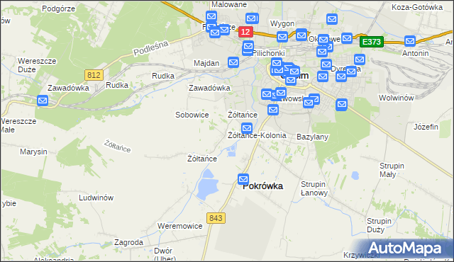 mapa Żółtańce-Kolonia, Żółtańce-Kolonia na mapie Targeo