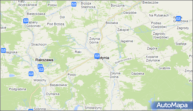 mapa Żołynia, Żołynia na mapie Targeo