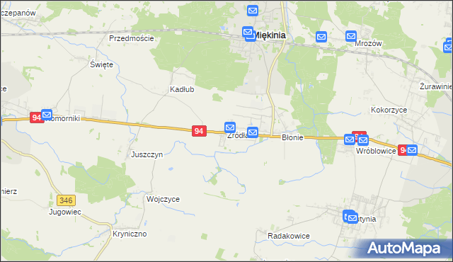mapa Źródła gmina Miękinia, Źródła gmina Miękinia na mapie Targeo