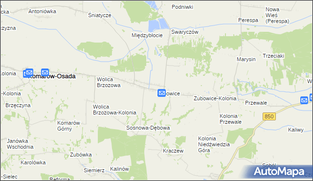 mapa Zubowice, Zubowice na mapie Targeo