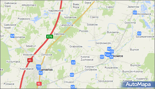 mapa Żuchowice, Żuchowice na mapie Targeo