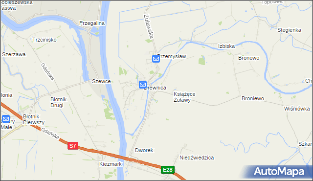 mapa Żuławki, Żuławki na mapie Targeo