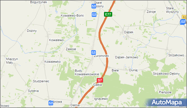 mapa Żurominek, Żurominek na mapie Targeo