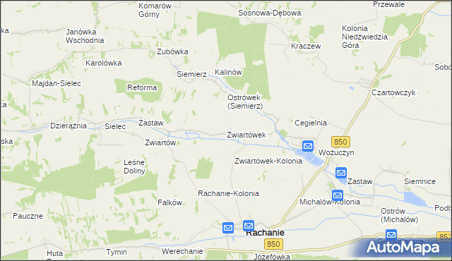 mapa Zwiartówek, Zwiartówek na mapie Targeo