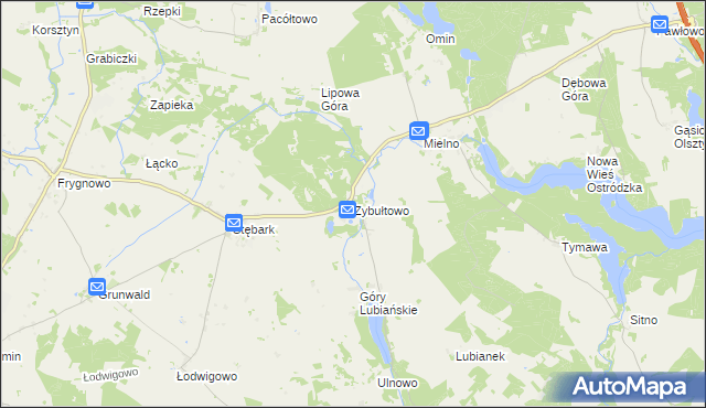 mapa Zybułtowo, Zybułtowo na mapie Targeo