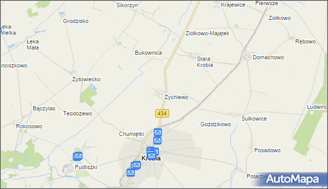 mapa Żychlewo, Żychlewo na mapie Targeo