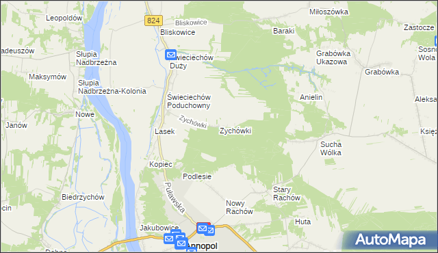 mapa Zychówki, Zychówki na mapie Targeo