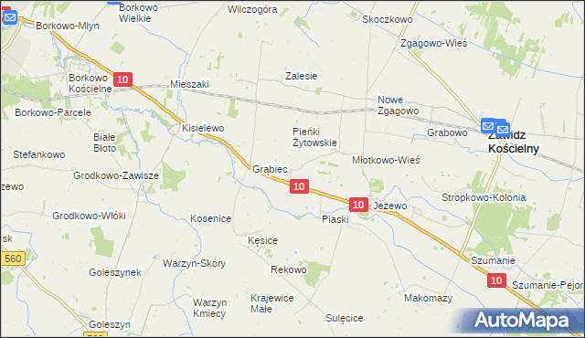 mapa Żytowo gmina Zawidz, Żytowo gmina Zawidz na mapie Targeo