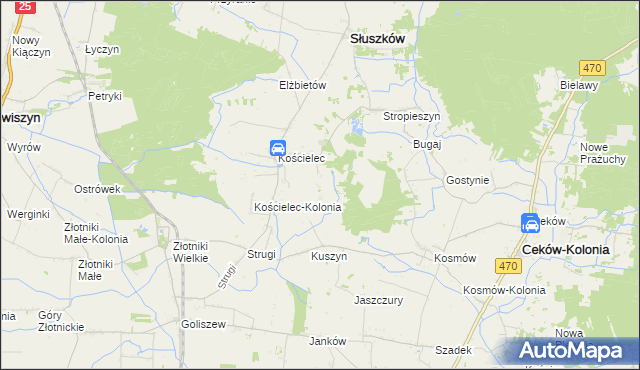 mapa Aleksandrów gmina Mycielin, Aleksandrów gmina Mycielin na mapie Targeo