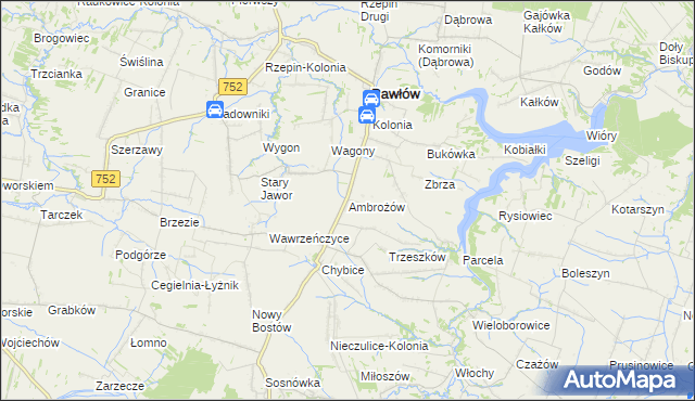 mapa Ambrożów, Ambrożów na mapie Targeo