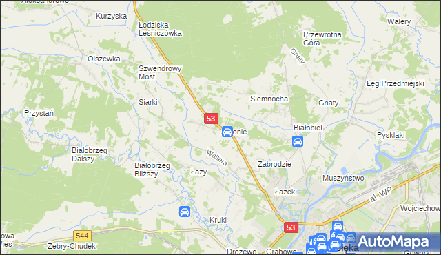 mapa Antonie gmina Olszewo-Borki, Antonie gmina Olszewo-Borki na mapie Targeo