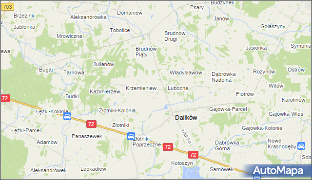 mapa Antoniew-Lubocha, Antoniew-Lubocha na mapie Targeo