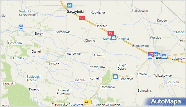 mapa Antonin gmina Szczytniki, Antonin gmina Szczytniki na mapie Targeo
