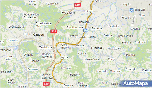 mapa Babica gmina Czudec, Babica gmina Czudec na mapie Targeo