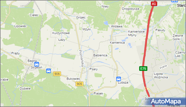 mapa Babienica, Babienica na mapie Targeo