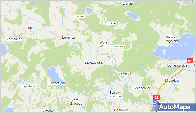 mapa Babsk gmina Urszulin, Babsk gmina Urszulin na mapie Targeo