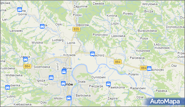 mapa Bachórz gmina Dynów, Bachórz gmina Dynów na mapie Targeo