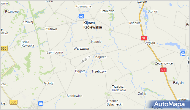 mapa Bajerze, Bajerze na mapie Targeo