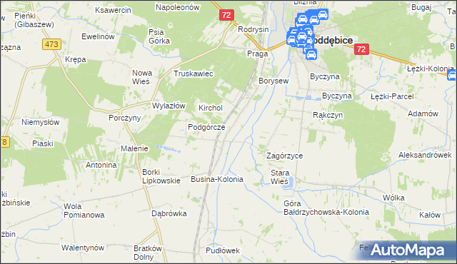 mapa Bałdrzychów, Bałdrzychów na mapie Targeo