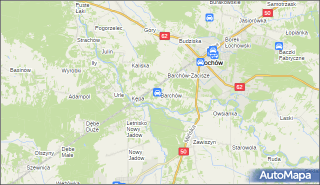 mapa Barchów, Barchów na mapie Targeo